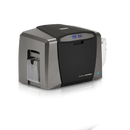 An HID Fargo DTC1250e base model card printer angled right.