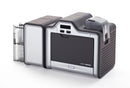 An HID Fargo HDP5000 dual-sided card printer with encoder front angled.