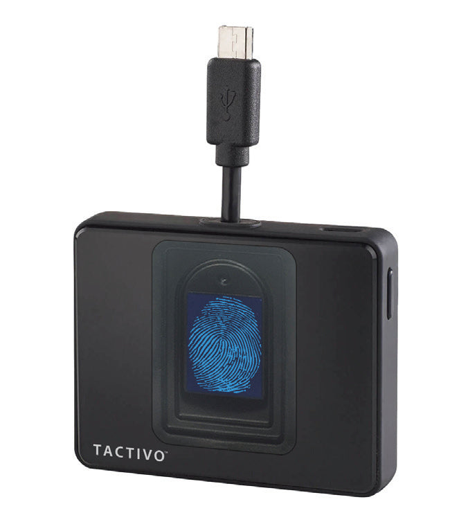 Identos Tactivo USB 2.0 Type-A mini Multifactor Authentication (MFA)/ Two-Factor Authentication (2FA) **ANDROID-COMPATIBLE** Smart Card Reader and Optical Sensor Fingerprint Scanner