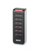 An HID Signo 20k PACS reader left-angled with red LED.