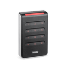 An HID Signo 40K PACS reader right-angled with red LED.